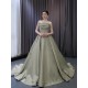 Elegant Pistachio Green A Line Evening Dresses Sleeveless Beaded Prom Gowns for Women Wedding Guest Party