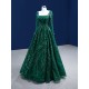 Emerald Green Prom Dresses Long Sleeve Square Collar Evening Gowns For Wedding Party Elegant Robe De Soiree