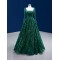 Emerald Green Prom Dresses Long Sleeve Square Collar Evening Gowns For Wedding Party Elegant Robe De Soiree