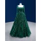 Emerald Green Prom Dresses Long Sleeve Square Collar Evening Gowns For Wedding Party Elegant Robe De Soiree