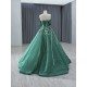 Emerald Green Prom Dresses Off The Shoulder Homecoming Gowns Lace Up Women Formal Cocktail Dress