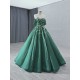 Emerald Green Prom Dresses Off The Shoulder Homecoming Gowns Lace Up Women Formal Cocktail Dress