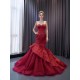 Exquisite Burgundy Mermaid Prom Dresses For Black Girl Sleeveless Evening Dresses Ruffled Birthday Party Gowns