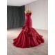 Exquisite Burgundy Mermaid Prom Dresses For Black Girl Sleeveless Evening Dresses Ruffled Birthday Party Gowns