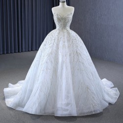 Fashion Sweet Light Wedding Dress With Sleeve For Bride Gowns Strapless Vestido De Noiva 2025 New Style Pluse Size