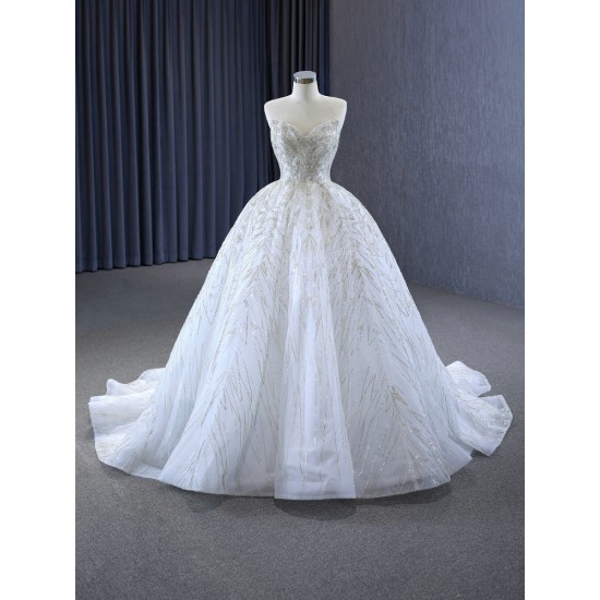 Fashion Sweet Light Wedding Dress With Sleeve For Bride Gowns Strapless Vestido De Noiva 2025 New Style Pluse Size