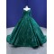 Floral Applique Emerald Green Quinceanera Dress Long Sleeve Beading Ball Gown Sweet 16 Cocktail Dresses Vestidos De Baile