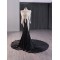 Fomral Prom Black On White Evening Dresses Long Sleeve Beadings Satin Party Prom Dress 2024 Mermaid