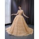 Formal Gold Prom Dresses A Line Sequin Evening Dress Strapless Night Cocktail Party Gowns Custom Size