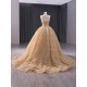 Formal Gold Prom Dresses A Line Sequin Evening Dress Strapless Night Cocktail Party Gowns Custom Size