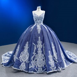 Glaucous Color Quinceanera Dress Spaghetti Strap Lace Appliques Prom Dress Sweet 16 Dress Evening Gown