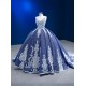 Glaucous Color Quinceanera Dress Spaghetti Strap Lace Appliques Prom Dress Sweet 16 Dress Evening Gown