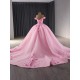 Glitter Pink Ballgown Strapless Floral Appliques Quinceanera Dress 2024 Off Shoulder Cocktail Dresses