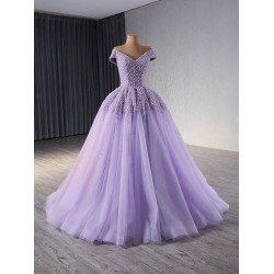 Glitter Prom Lavender Evening Dresses V Neck Party Prom Dress Cape Sleeve Floor Length A Line Gowns