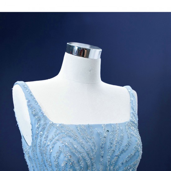 Glitter Sky Blue Sweet 15 16 Dress Sequin Ball Gown Corset Spaghetti Strap Quinceanera Dress 2024 Cocktail Dresses Prom