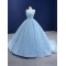 Glitter Sky Blue Sweet 15 16 Dress Sequin Ball Gown Corset Spaghetti Strap Quinceanera Dress 2024 Cocktail Dresses Prom