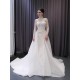 Glitter White Ivory Wedding Dresses High Neck Bridal Gowns Lace Sequin A Line Long Sleeve Bridal Plus Size