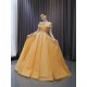 Gold A Line Satin Formal Prom Dresses Cape Sleeve Floor Length Special Occasion Gown Women Bridesmaid Party Gowns