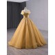 Gold A Line Satin Formal Prom Dresses Cape Sleeve Floor Length Special Occasion Gown Women Bridesmaid Party Gowns