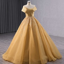 Gold A Line Satin Formal Prom Dresses Cape Sleeve Floor Length Special Occasion Gown Women Bridesmaid Party Gowns