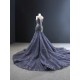 Gray Blue Evening Dresses For Women 2024 Spaghetti Strap Formal Birthday Party Gown