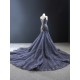 Gray Blue Evening Dresses For Women 2024 Spaghetti Strap Formal Birthday Party Gown