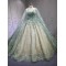 Green On Champagne Quince Dress Multi Vestidos De XV Anos 3D Butterfly Sweet 15 Gowns With Cape