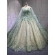 Green On Champagne Quince Dress Multi Vestidos De XV Anos 3D Butterfly Sweet 15 Gowns With Cape