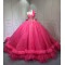 Halter Neck Hot Pink Quinceanera Dress Sleeveless Sweet 15 Gowns Ruffled Princess Dress With Bow