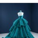 Halter Neck Aqua Prom Dresses Sleeveless Homecoming Dress Ruffled Evening Gowns