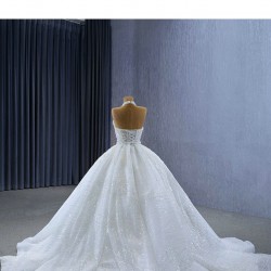 Halter Neck Wedding Dresses Sleeveless Bridal Gowns Sequin 2024 Backless Ball Gown Bridal Gowns