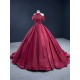 Halter Neck Burgundy Quinceanera Dress Tiered Sweet 15 16 Ball Gown Custom Made Cocktail Gown