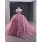 Handmade Flowers Ball Gown Mauve Quinceanera Dresses Off The Shoulder Appliques Lace Vestido De 15 Anos Princess Sweet 16 Dress