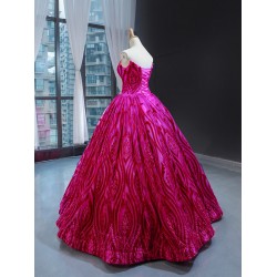 Hot Pink Evening Dresses Sweetheart Neck A Line Formal Gowns 2024 Party Vestidos De Fiesta Elegante