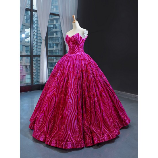 Hot Pink Evening Dresses Sweetheart Neck A Line Formal Gowns 2024 Party Vestidos De Fiesta Elegante