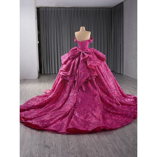 Hot Pink Sweet 15 16 Dress Custom Quinceanera Dress 2024 Ball Gown Cocktail Dresses Evening Party Gown