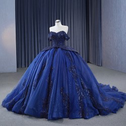 Lace Appliqued Vestidos De 15 Anos Navy Blue Quinceanera Dress 2024 Cocktail Dresses Vestidos De Baile Ball Gown