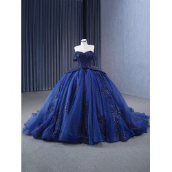 Lace Appliqued Vestidos De 15 Anos Navy Blue Quinceanera Dress 2024 Cocktail Dresses Vestidos De Baile Ball Gown