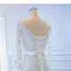 Lace Appliques Mermaid Wedding Dresses Scoop Neck Long Sleeves Bridal Gowns Plus Size