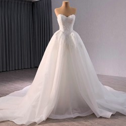 Lace Appliques Wedding Dress 2024 New Sleeveless Sexy Sweetheart Neck Bride Dress Princess Wedding Gowns