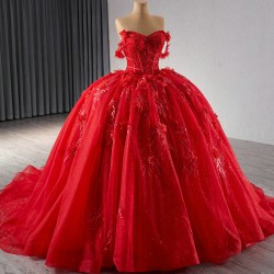 Lace Up Red Vestidos De 15 Quinceanera Sweet 16 Dress Off The Shoulder Lace Appliques Quinceanera Dresses Ball Gown