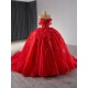 Lace Up Red Vestidos De 15 Quinceanera Sweet 16 Dress Off The Shoulder Lace Appliques Quinceanera Dresses Ball Gown