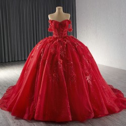 Lace Up Red Vestidos De 15 Quinceanera Sweet 16 Dress Off The Shoulder Lace Appliques Quinceanera Dresses Ball Gown