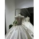 Long Sleeve Crystal Wedding Dress Luxury Long Train Floor Length Bridal Gowns Vestidos De Novia