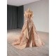 Long Formal Gold Evening Dresses 2025 Elegant Sleeveless Side Split African Prom Party Gowns