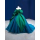 Long Green Prom Party Dresses Puff Sleeve Bridesmaid Gowns Sweetheart Neck Formal Dress Customized