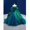 Long Green Prom Party Dresses Puff Sleeve Bridesmaid Gowns Sweetheart Neck Formal Dress Customized