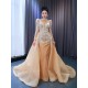 Long Prom Champagne Evening Gowns Customizable Two In One Women Formal Party Dresses