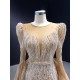 Long Prom Champagne Evening Gowns Customizable Two In One Women Formal Party Dresses