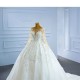 Long Sleeve Ball Gown Wedding Dress Sequin Bridal Growns vestido de noiva Sweep Train 2024